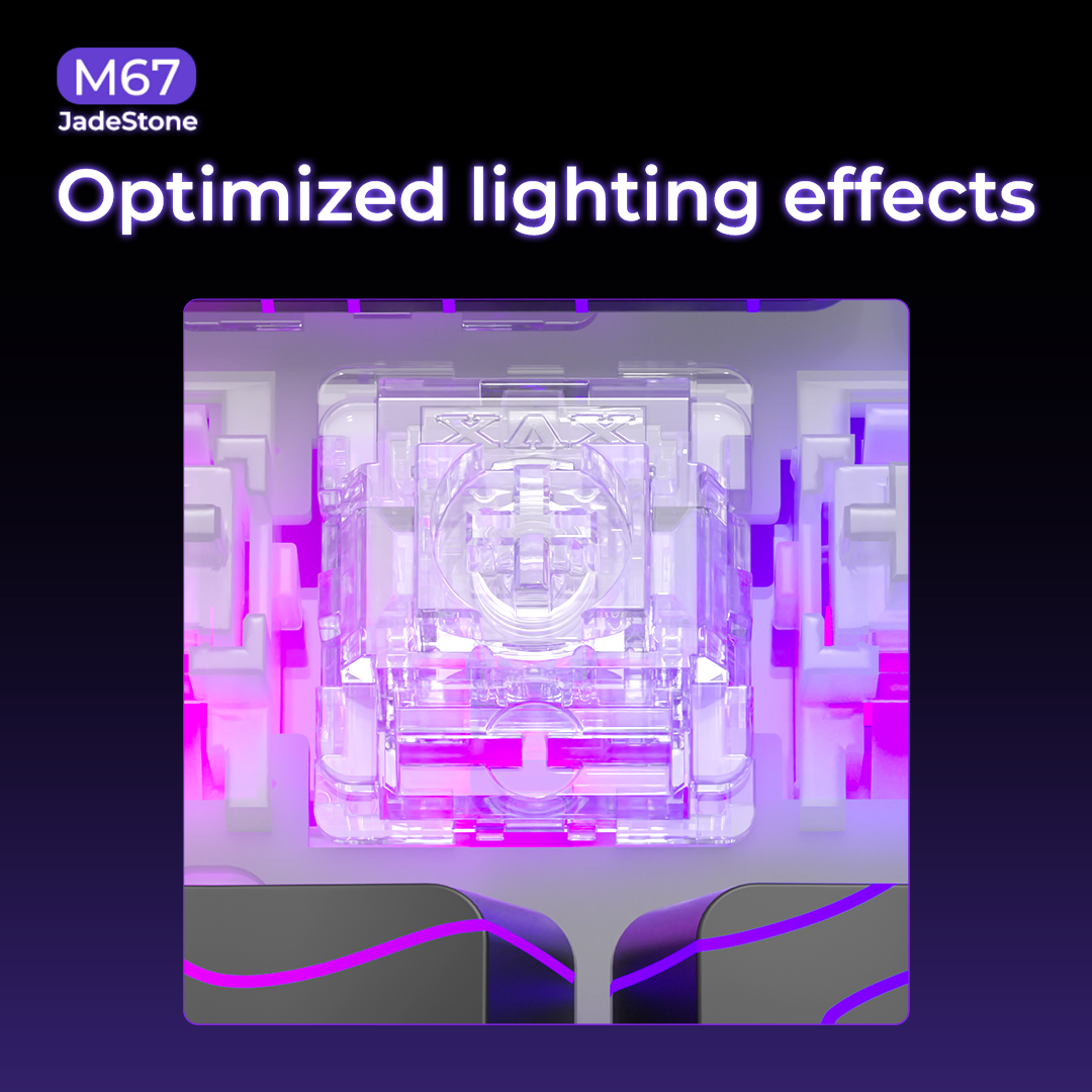 XVX M67 JadeStone Interstellar Black Tri-Mode RGB Lit Mechanical Keyboard (choose wired or wireless) (2 color options)