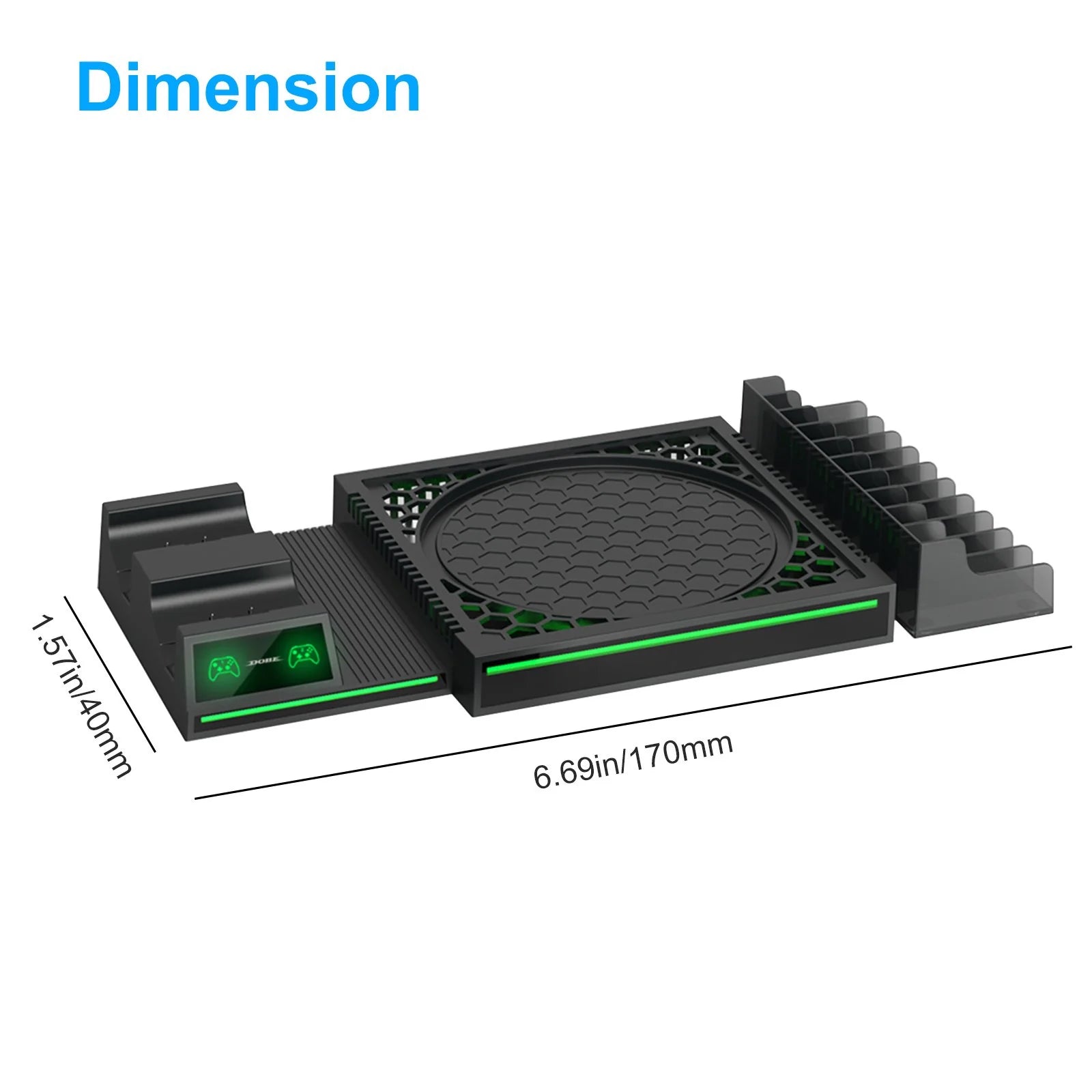 All-In-1 Dual Controller Charging Dock + Base for Xbox Series X|S w/ Simplified Game Case Storage