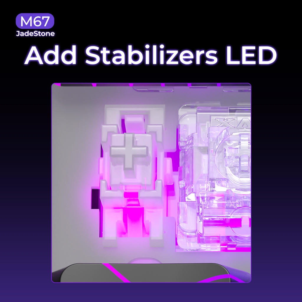 XVX M67 JadeStone Interstellar Black Tri-Mode RGB Lit Mechanical Keyboard (choose wired or wireless) (2 color options)