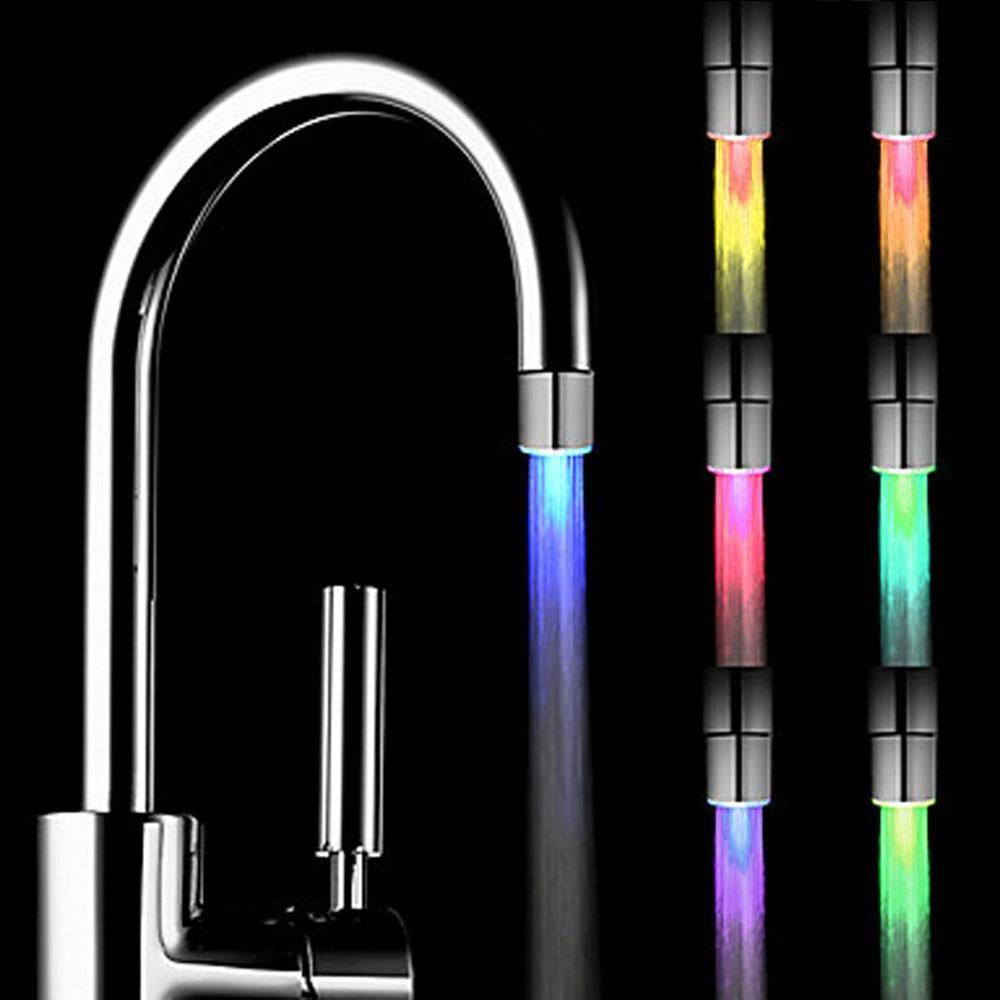 STEVVEX LED Smart Home - Temperature Sensitive - Color Changing Water Faucet Attachment (7 colors modes)