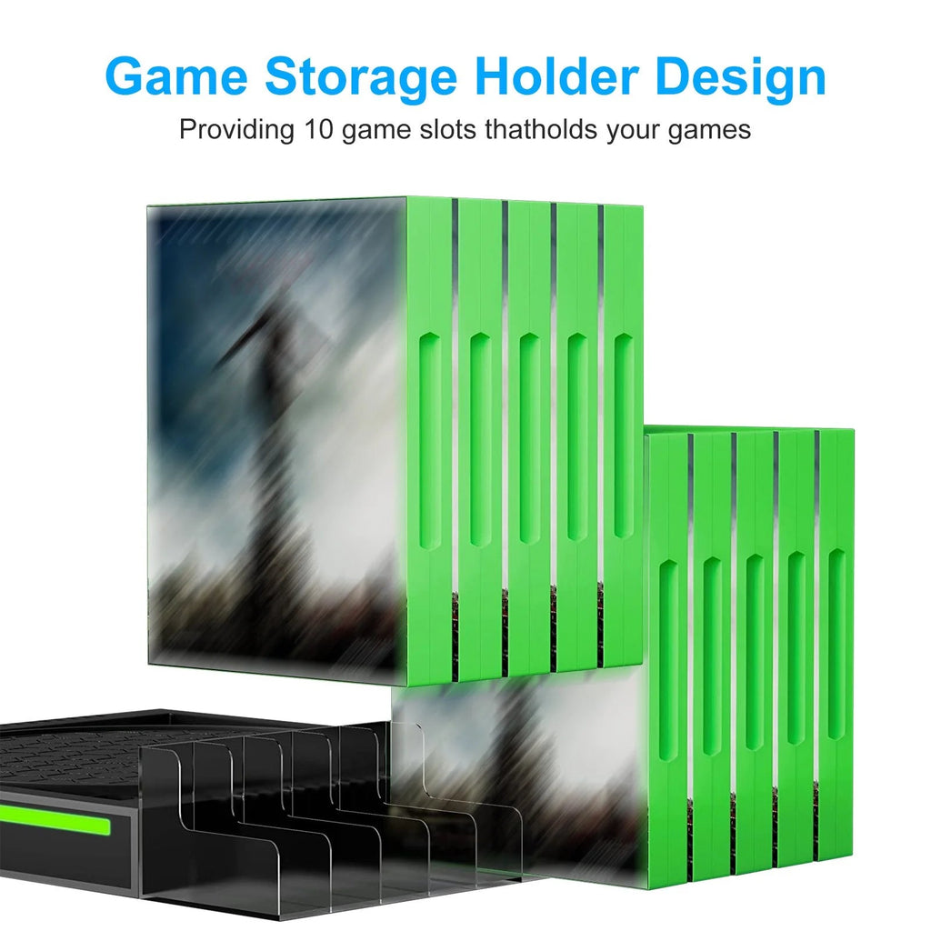 All-In-1 Dual Controller Charging Dock + Base for Xbox Series X|S w/ Simplified Game Case Storage