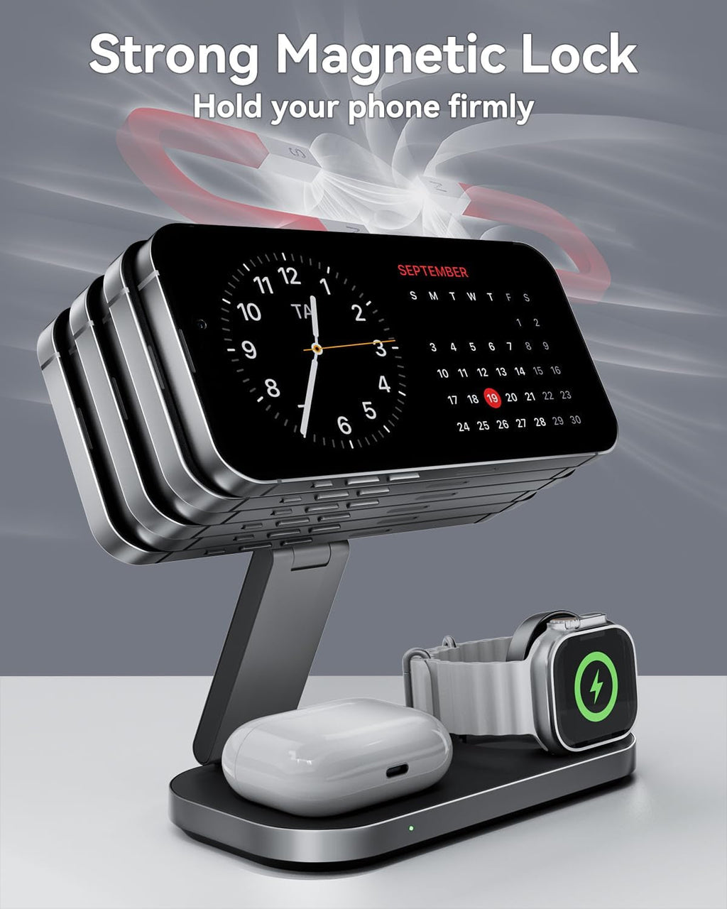 3-In-1 Charging Station for Apple Devices, Qi2 25W Certified, Magnetic, Wireless, Foldable & Fast Charger Stand