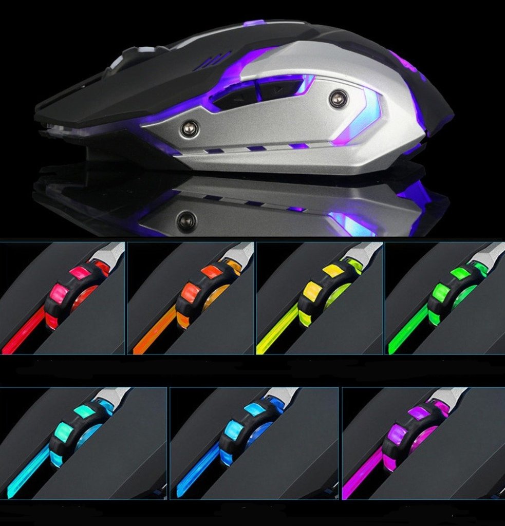 Ninja Dragon - Stealth 7 - Ergonomic, Rechargeable Wireless Silent LED PRO Gaming Mouse